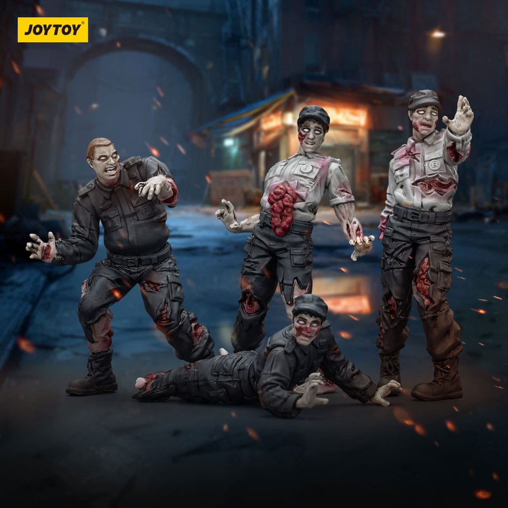Zombie Dark Source 4-Pack Security Guards 8cm Action Figures